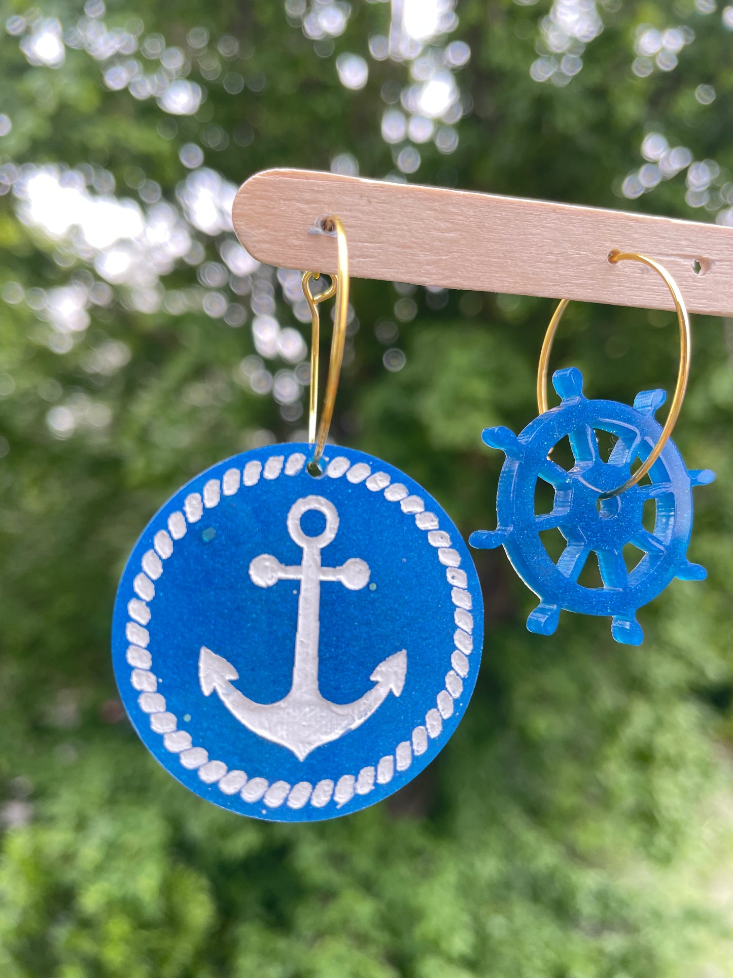 3.5 cm Sailor Anchor Round Brooch Dangle Earring Mold