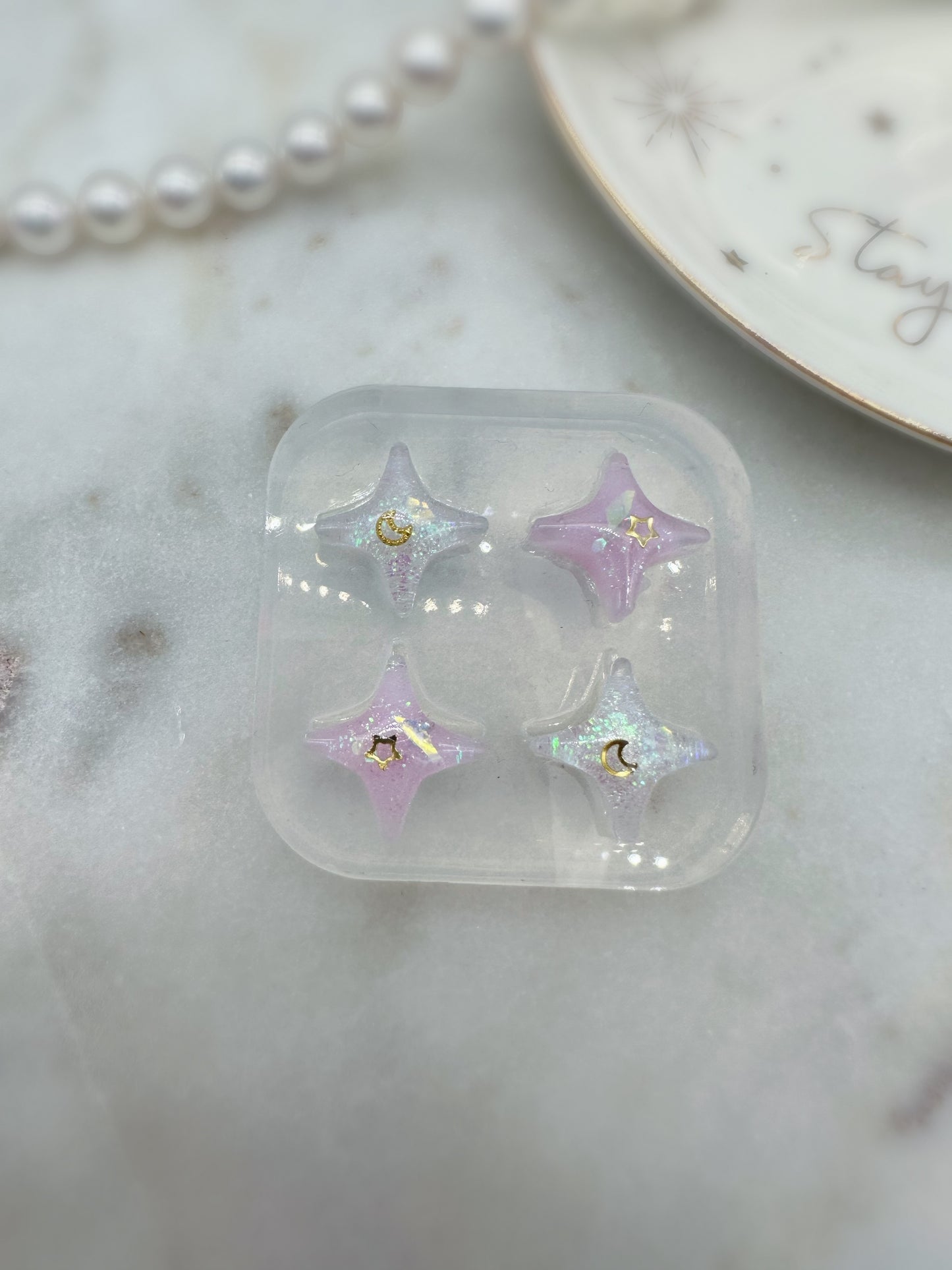 Mini Sparkle 4-point Star Stud Earring Mold