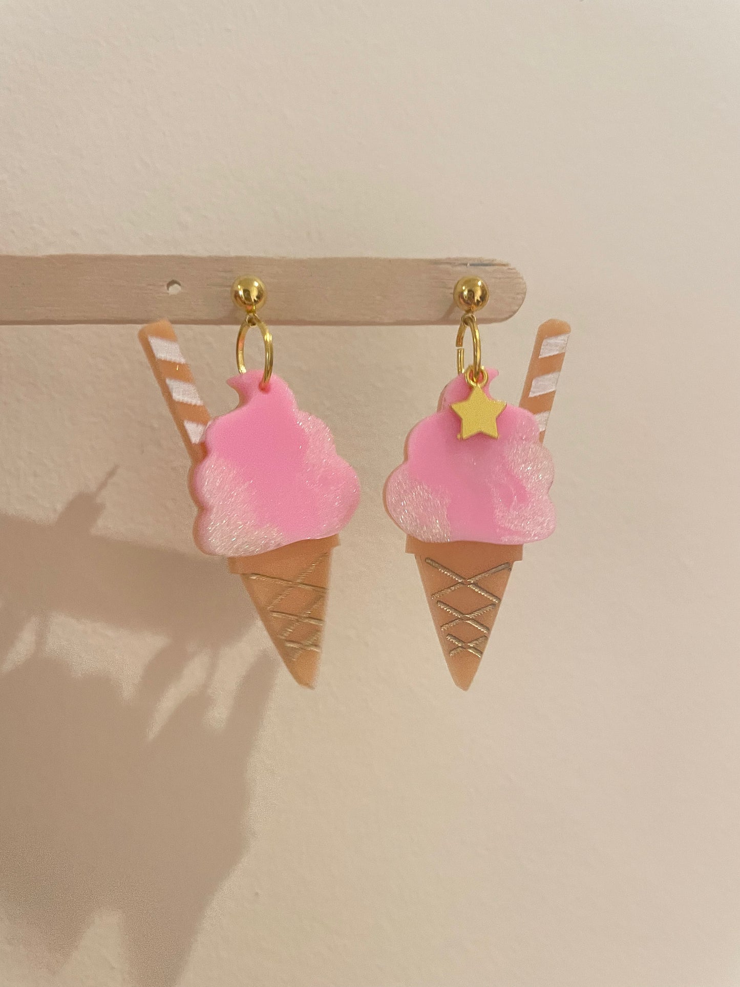 5 cm Sundae Ice Cream Waffle Cone Dessert Dangle Earring Mold