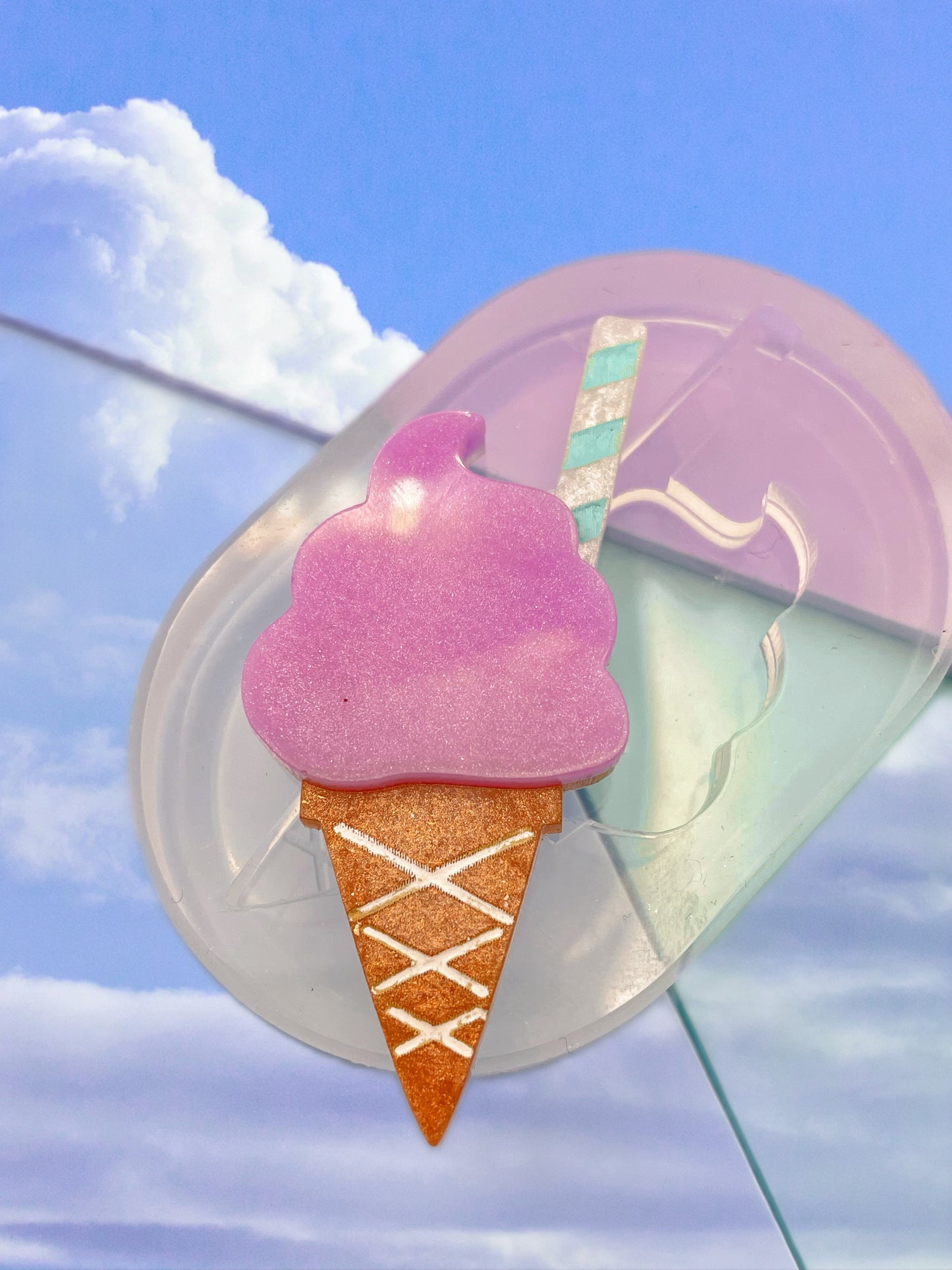 Small Ice Cream Hairclip Brooch Mold