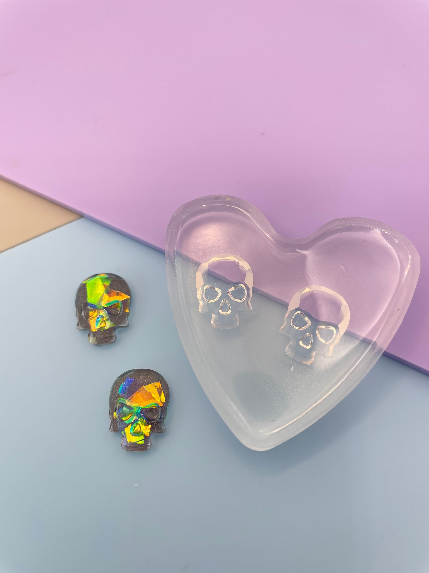 1.4 cm Faceted Skull Stud Earring Mold