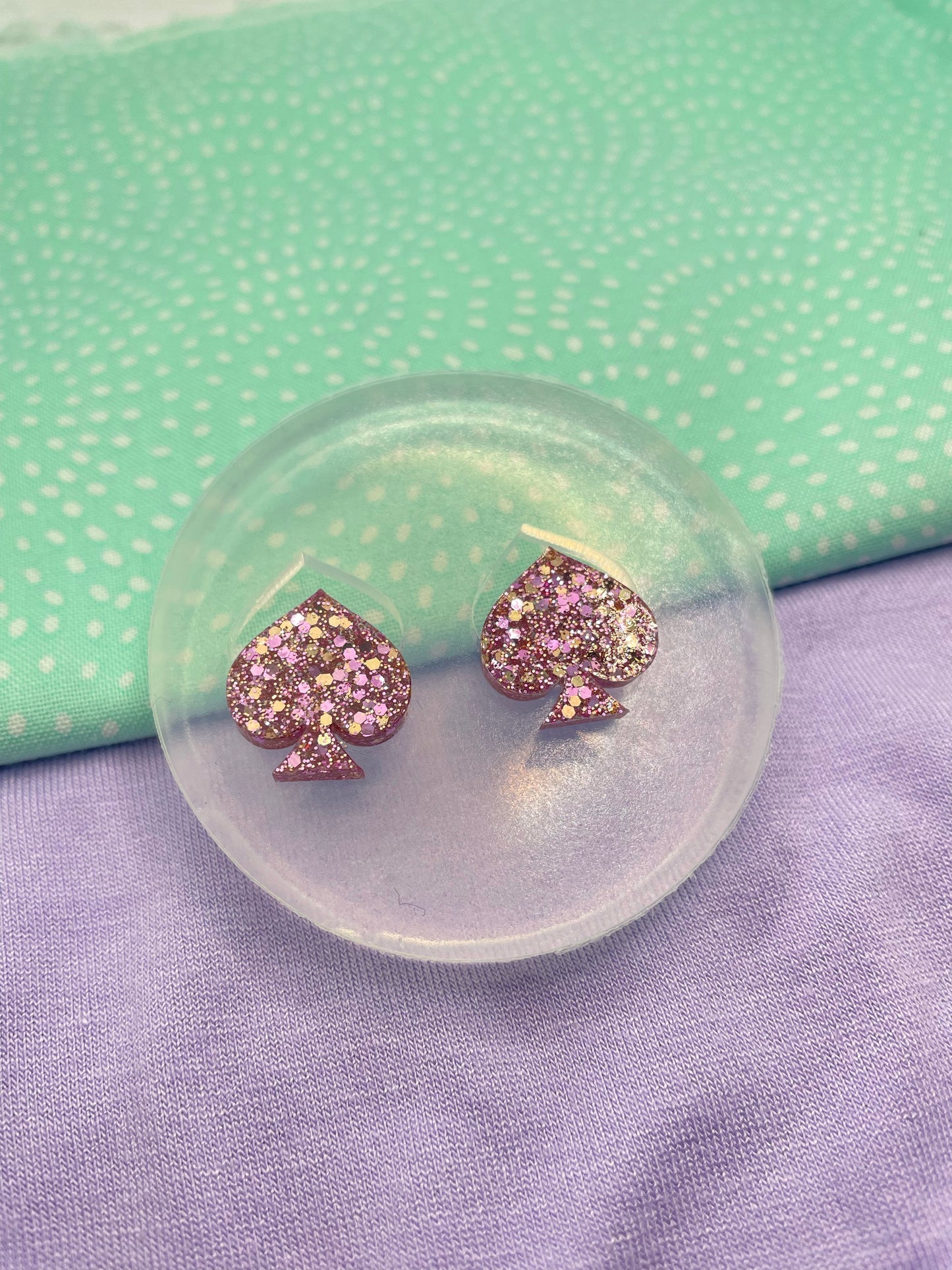 Card suit spade stud earring mold