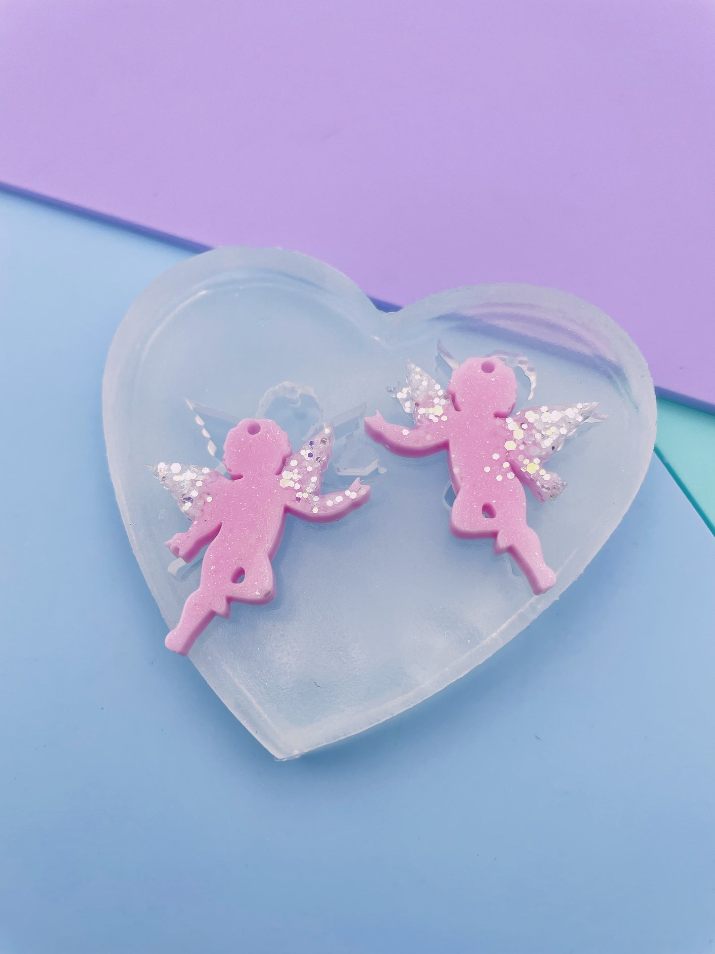 Small Baby Angel Dangle Earring Mold Cherub Valentines