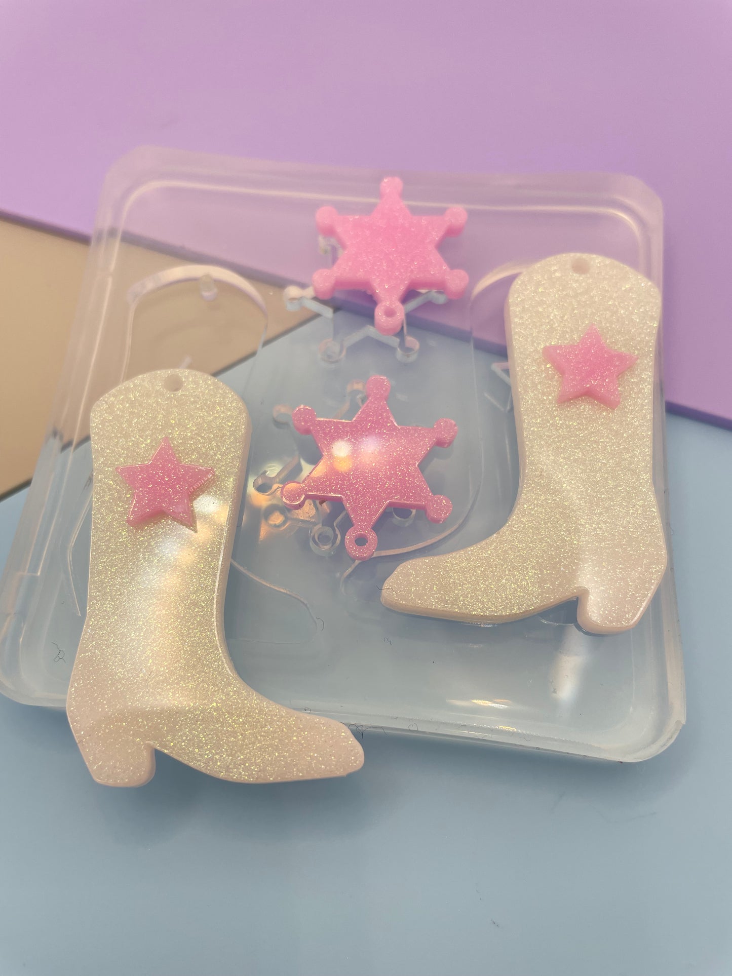 Cowgirl Boots Dangle Earring Mold
