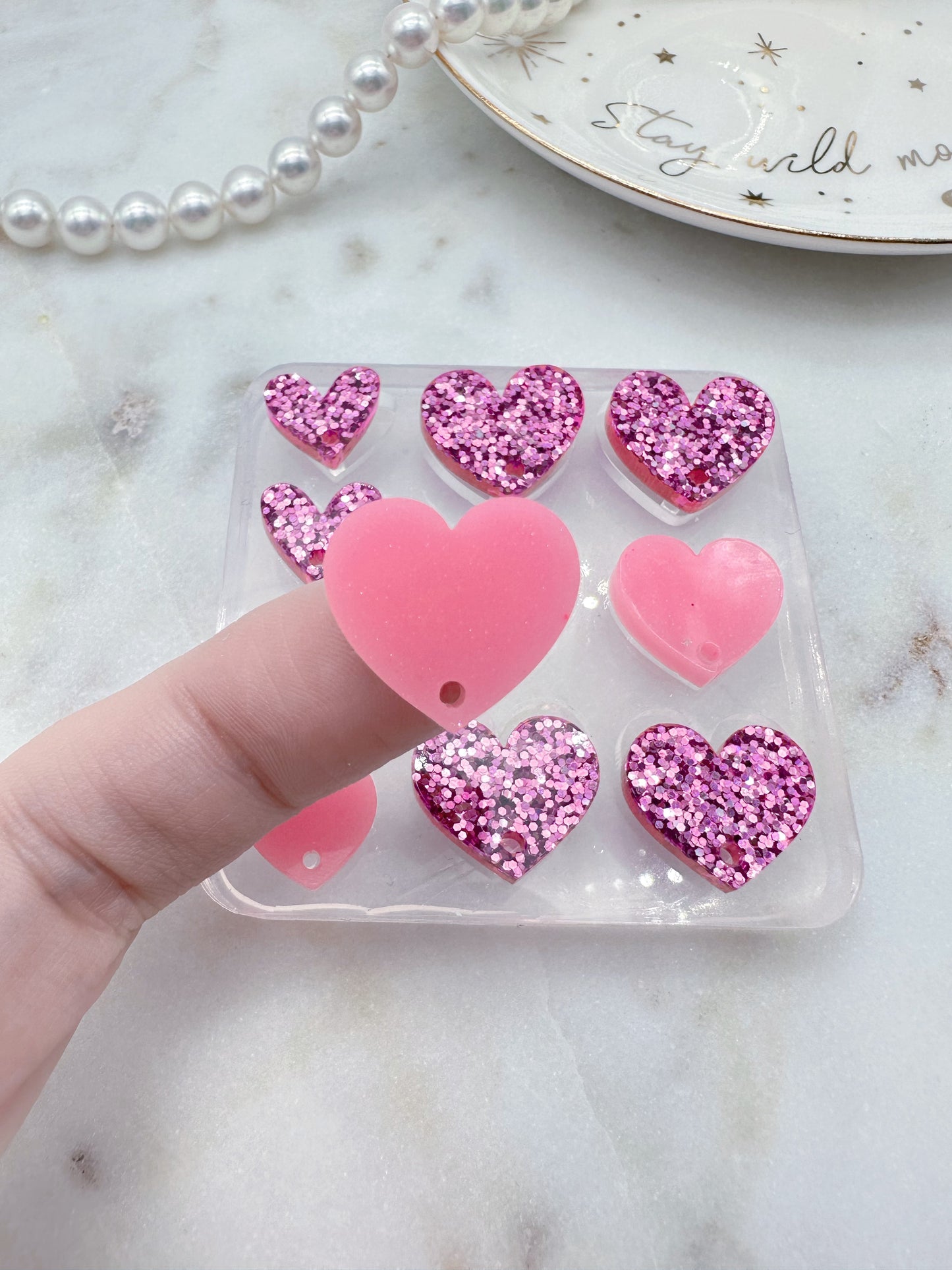 Heart Earring Stud Topper Palette Mold