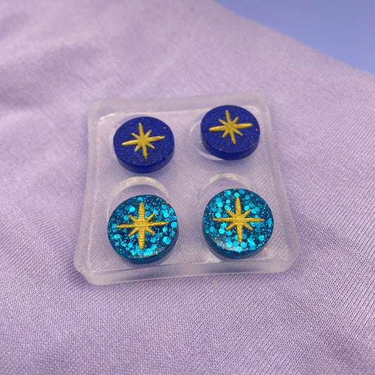 Celestial Star of Bethlehem Round stud Earring Mold