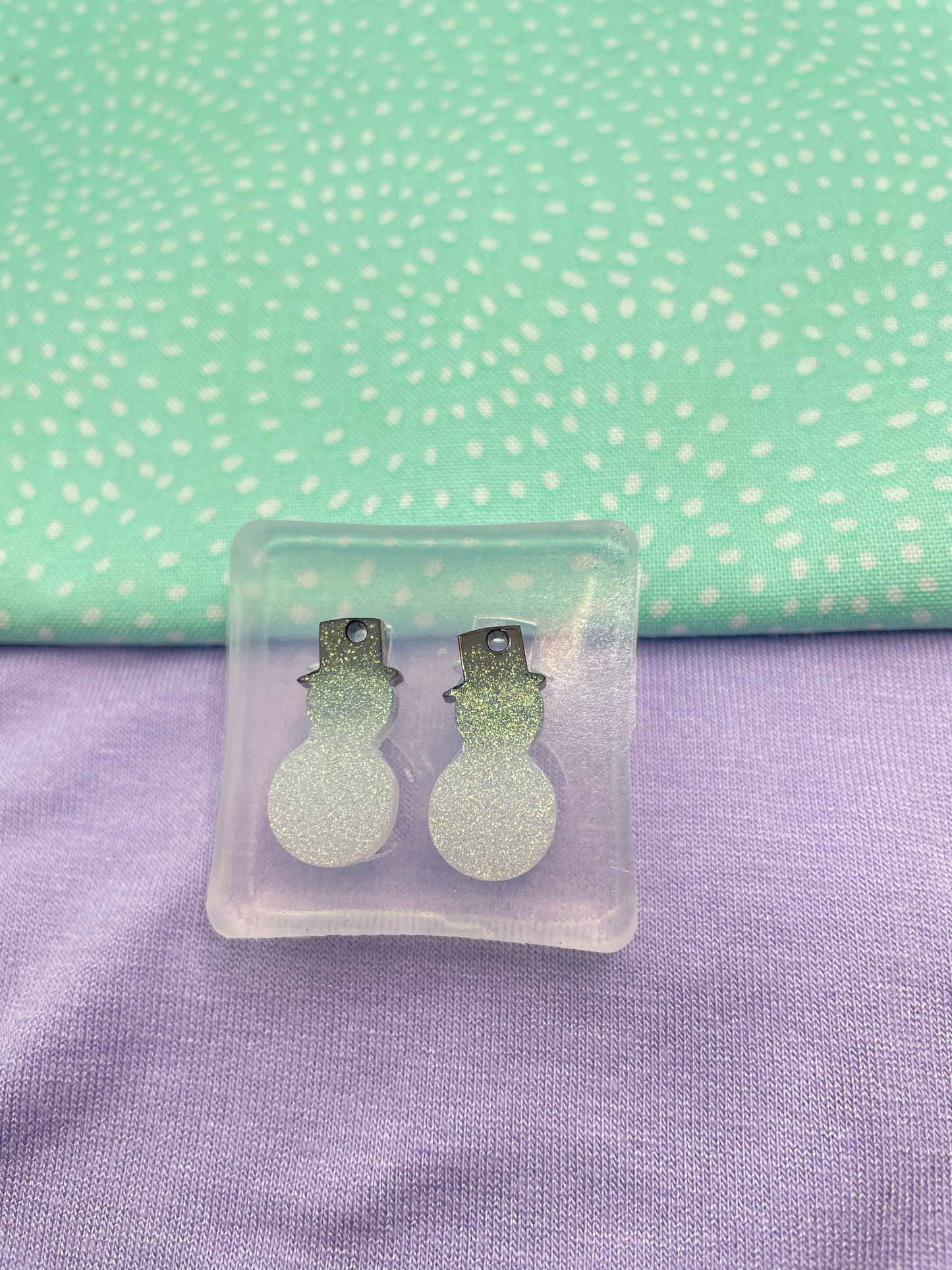 2cm Christmas snowman dangle earring Mold
