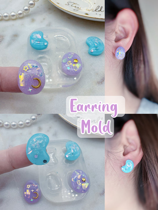 Predomed Bean and Oval Free Form Duo Stud Mold