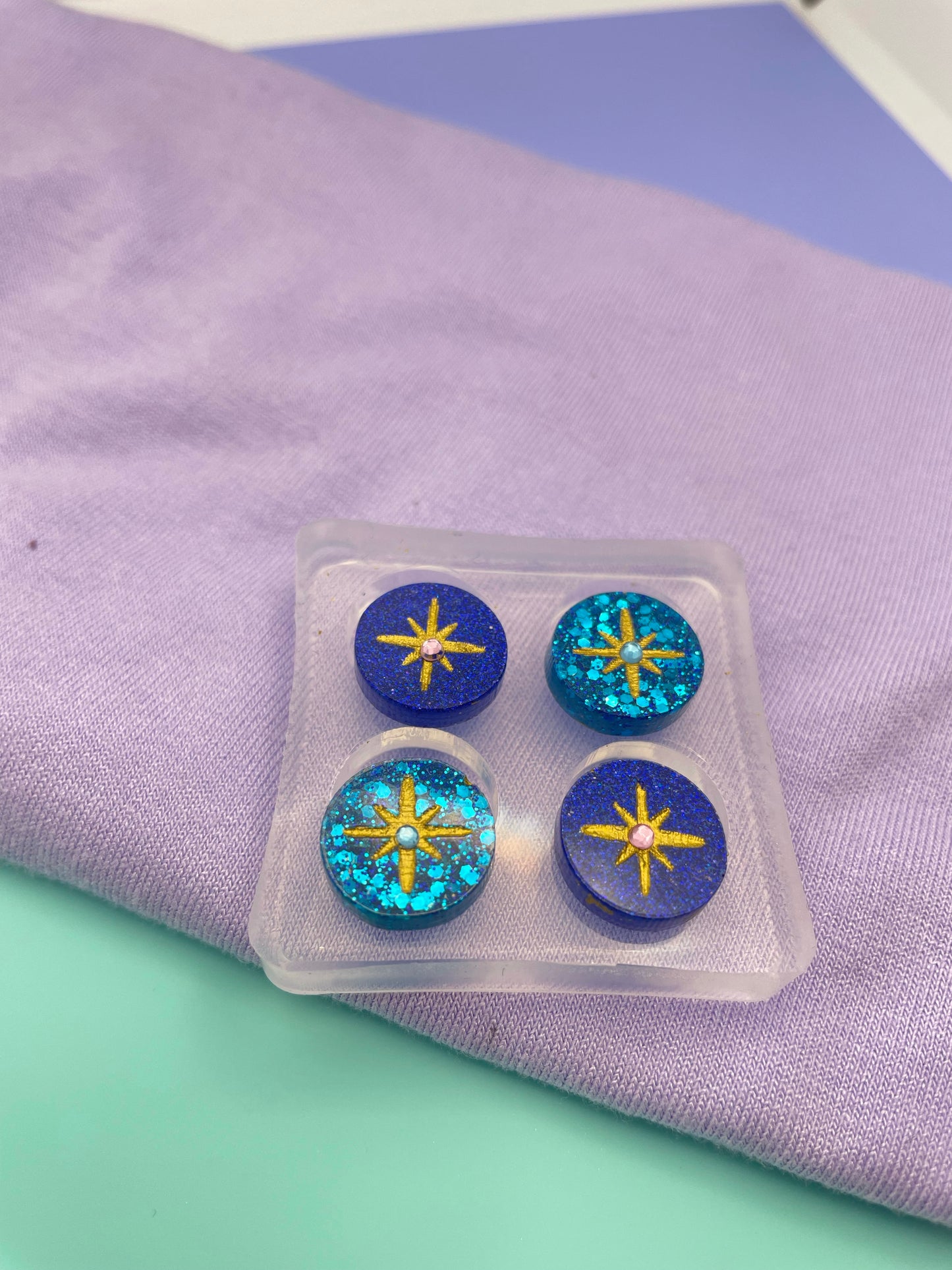 Celestial Star of Bethlehem Round stud Earring Mold
