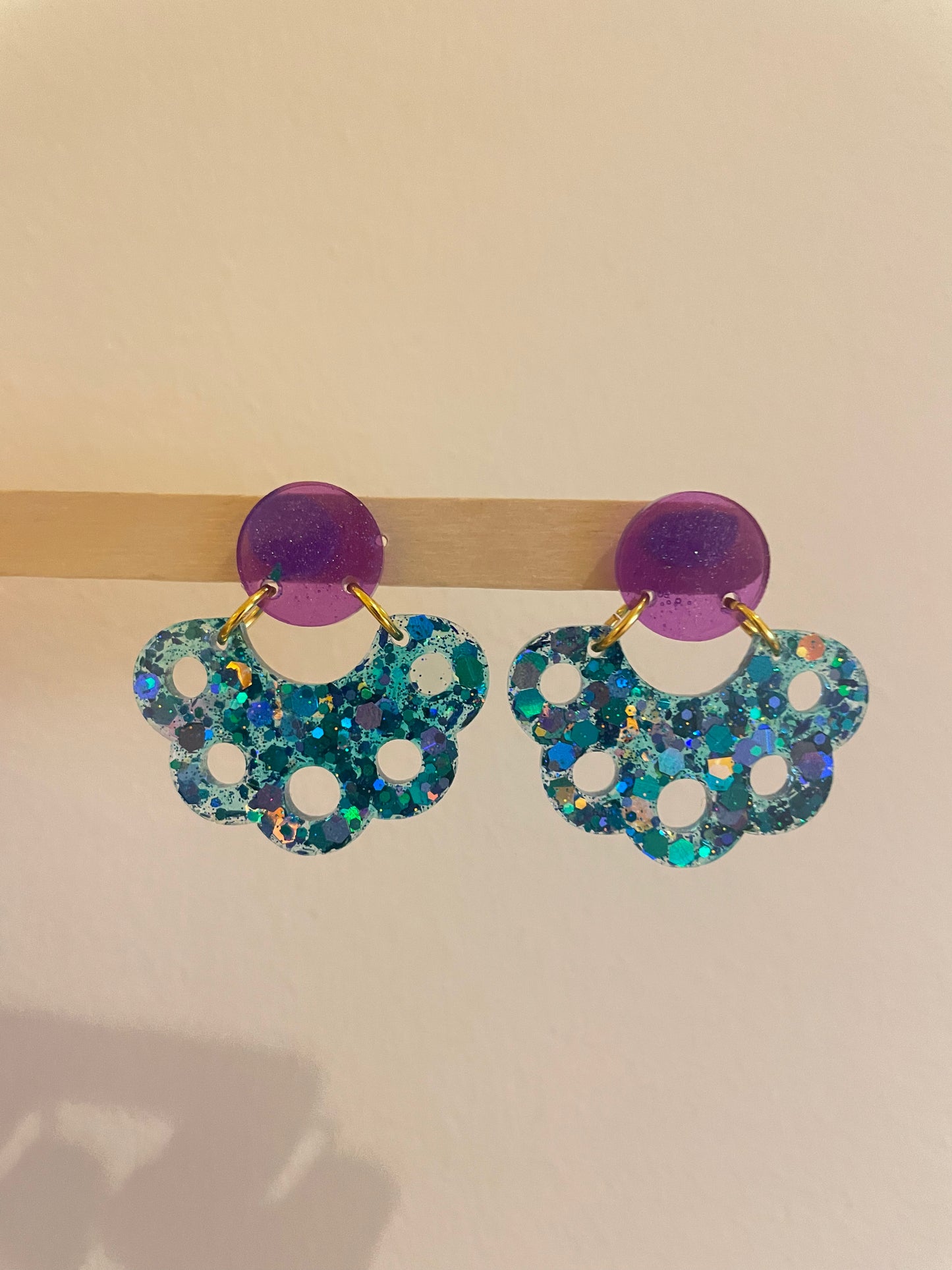 Moroccan flower fan shape dangle stud earring mold
