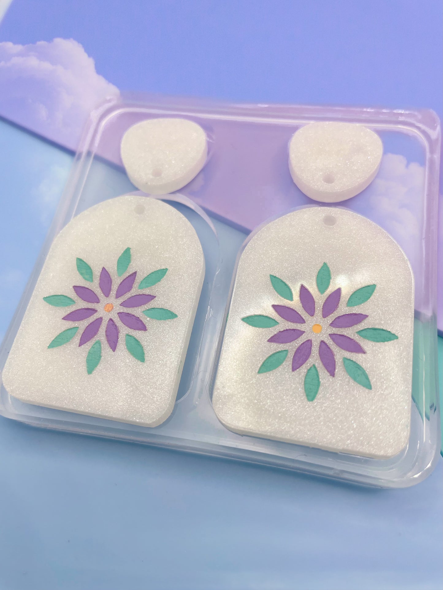 4 cm Lotus French Window Arch Dangle Earring Mold
