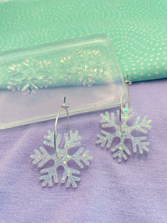 3cm Snowflake Spinner Earring Mold Pre-drilled holes