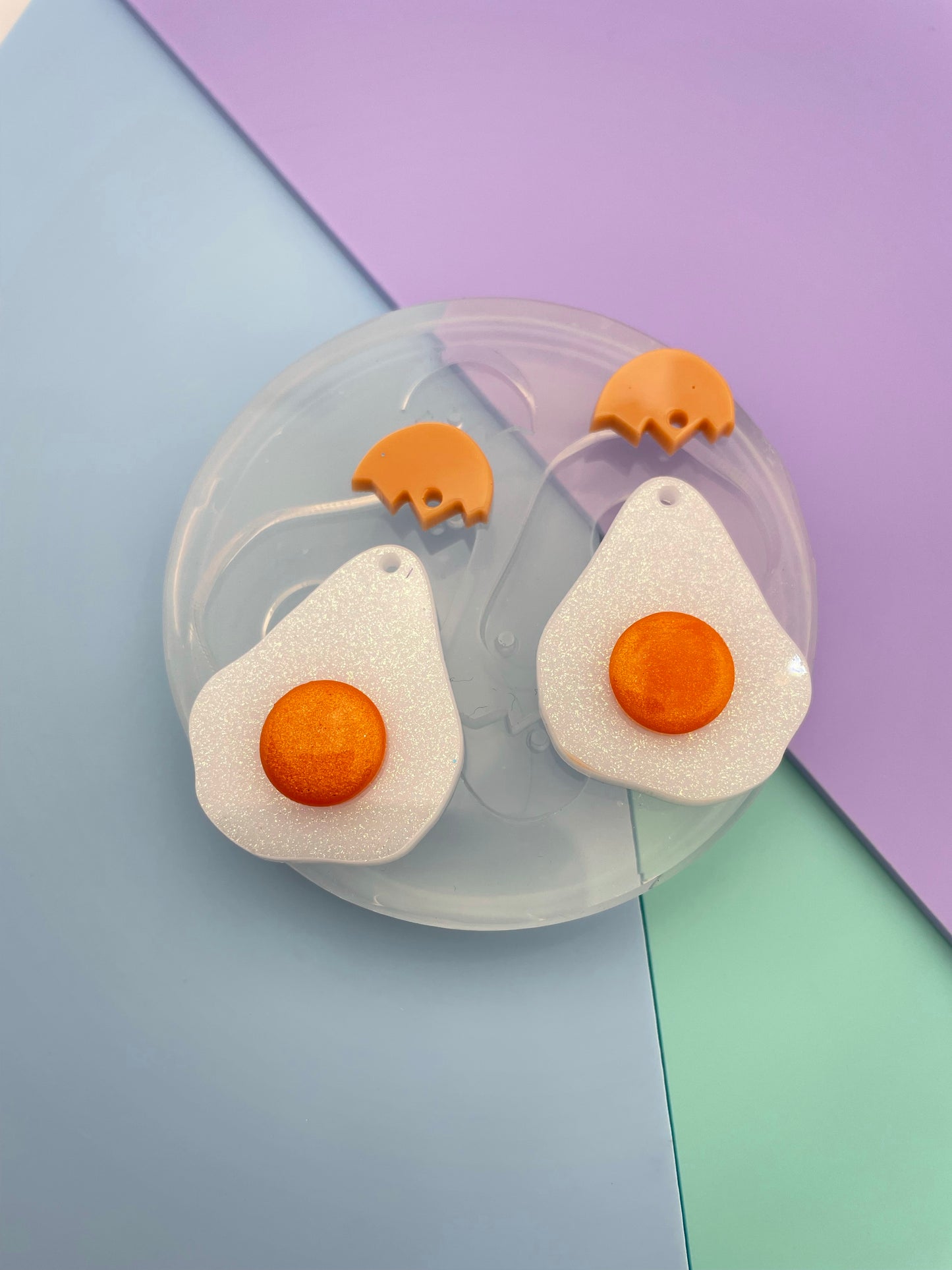 Sunny-side-up Egg Easter Dangle Earring Mold