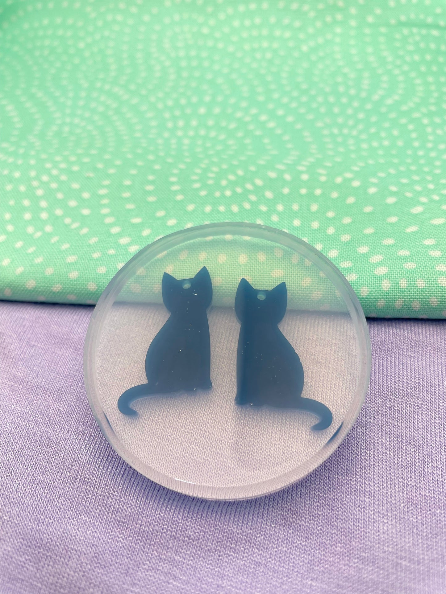 Halloween Gothic Skeleton Cat Dangle earring Mold