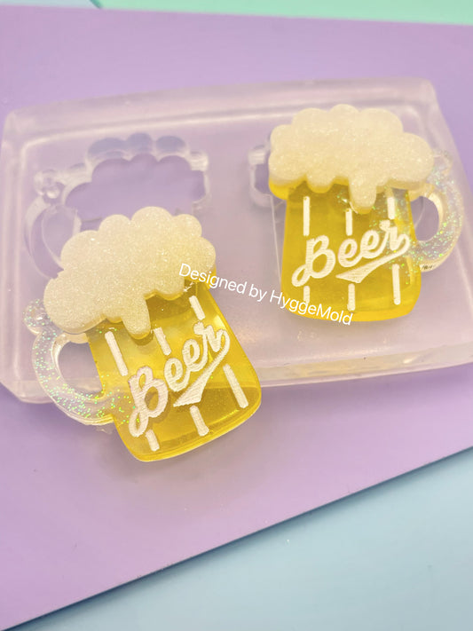 3.5 cm Beer Pint German Style Dangle Earring Mold