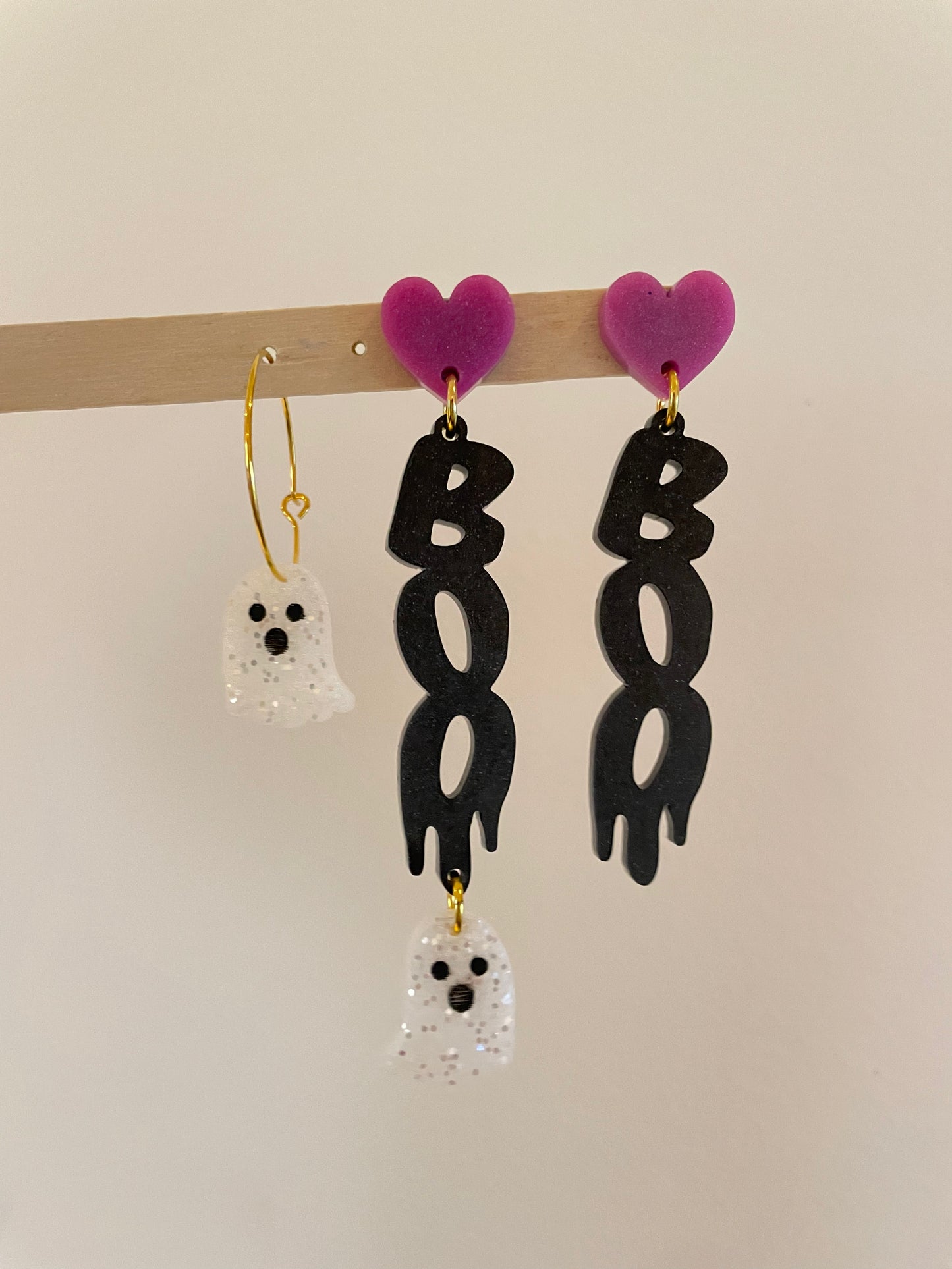 Boo heart Ghost Set Dangle Earring Mold
