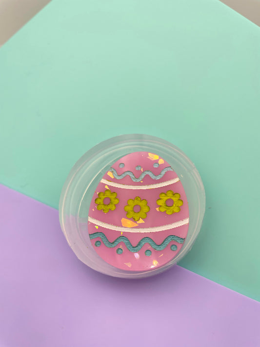 Easter Egg Engraved Flower Brooch Mold