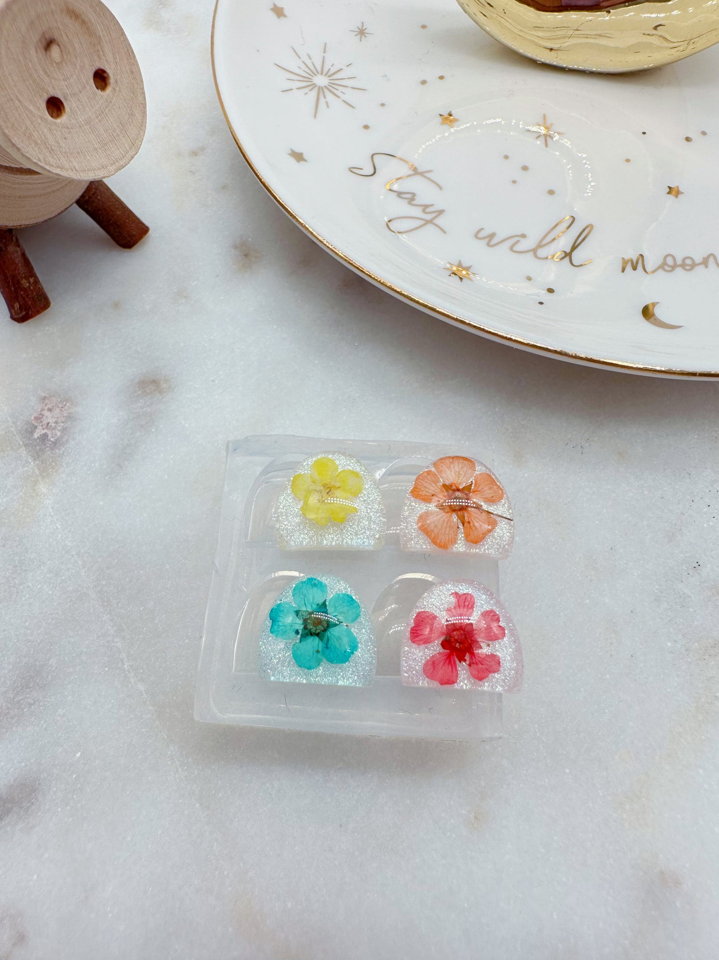 Pre domed 1.2 cm Arch Shape Stud Earring Mold