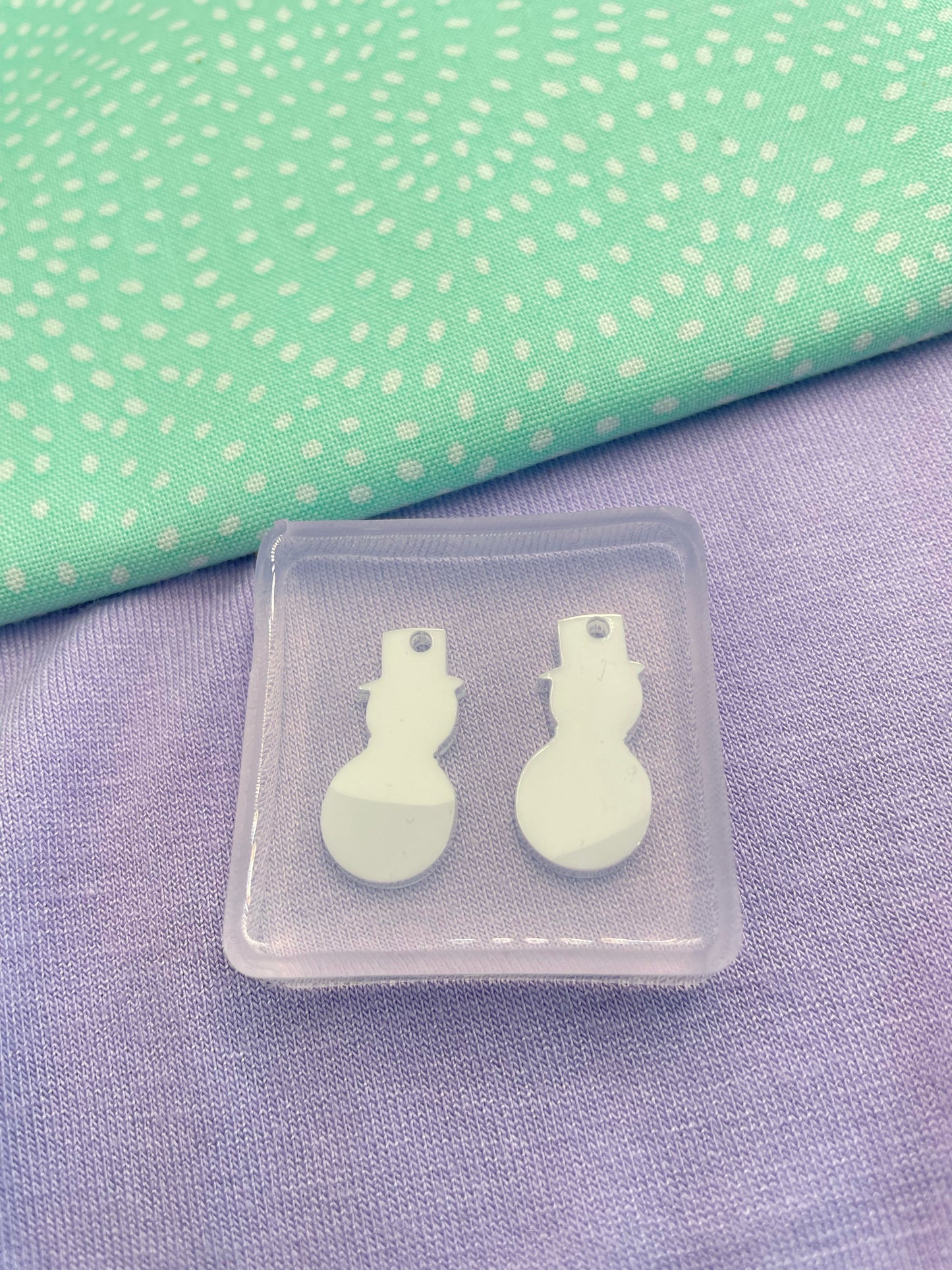 2cm Christmas snowman dangle earring Mold