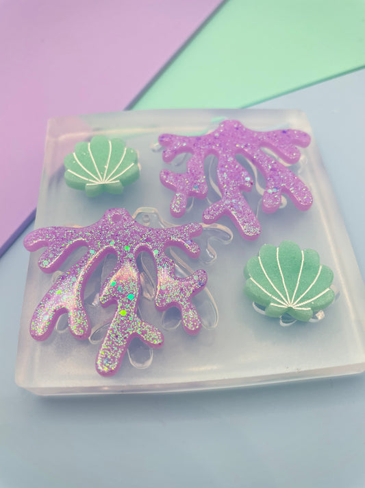 4cm Coral Ocean-themed Dangle Earring Mold