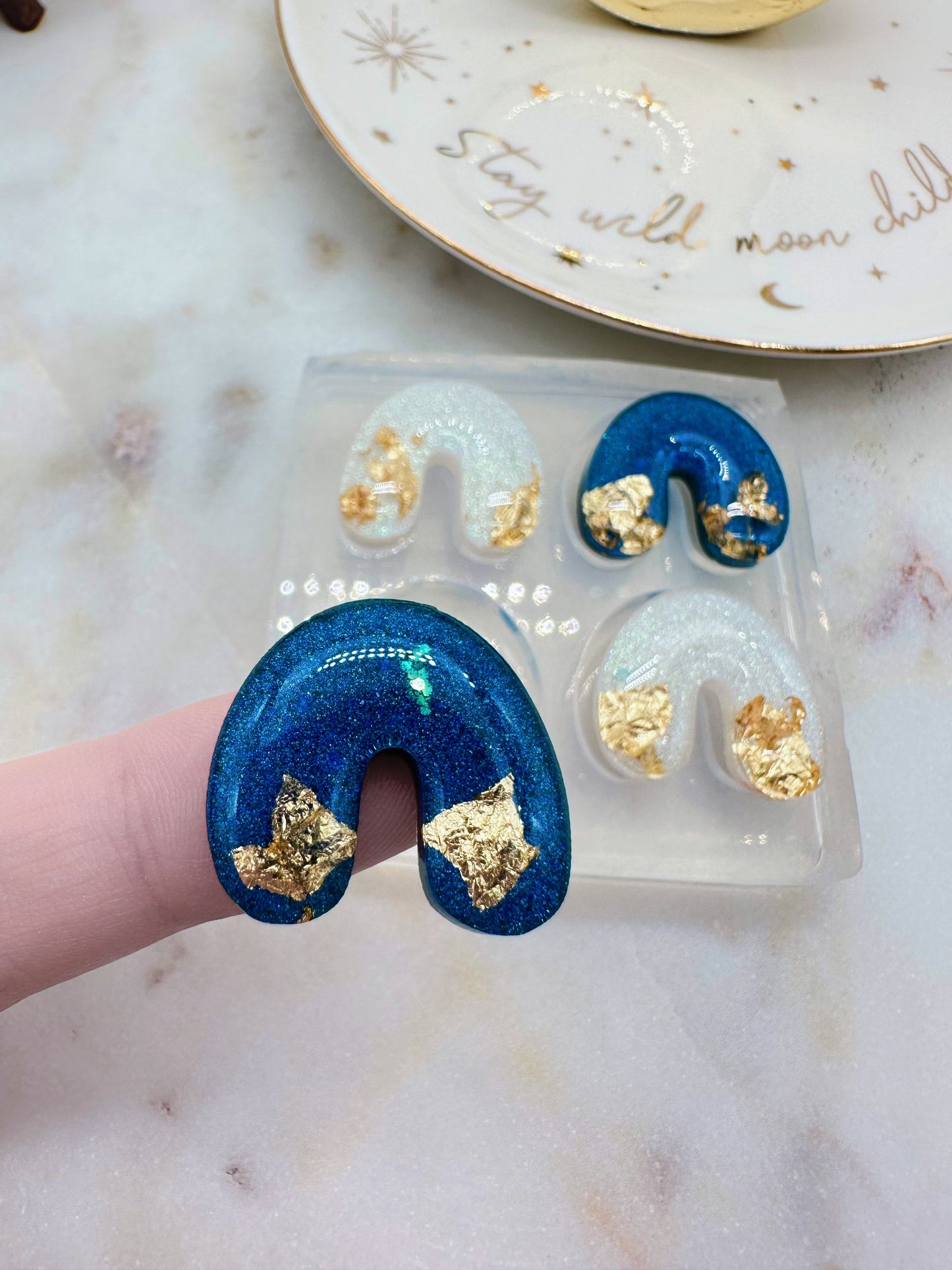 2.2cm Predomed Organic Arch Shape Stud Earring Mold