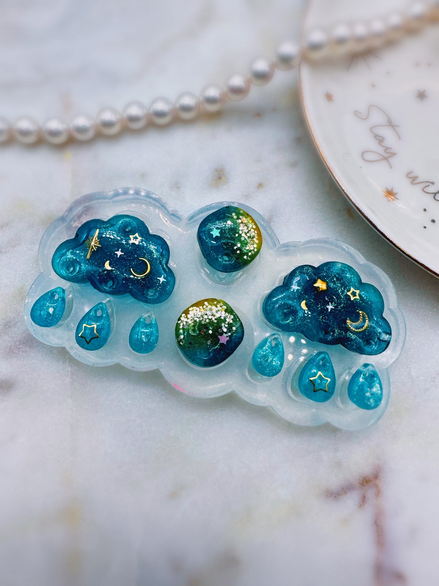 Predomed Rainy Cloud Dangle Earring Mold