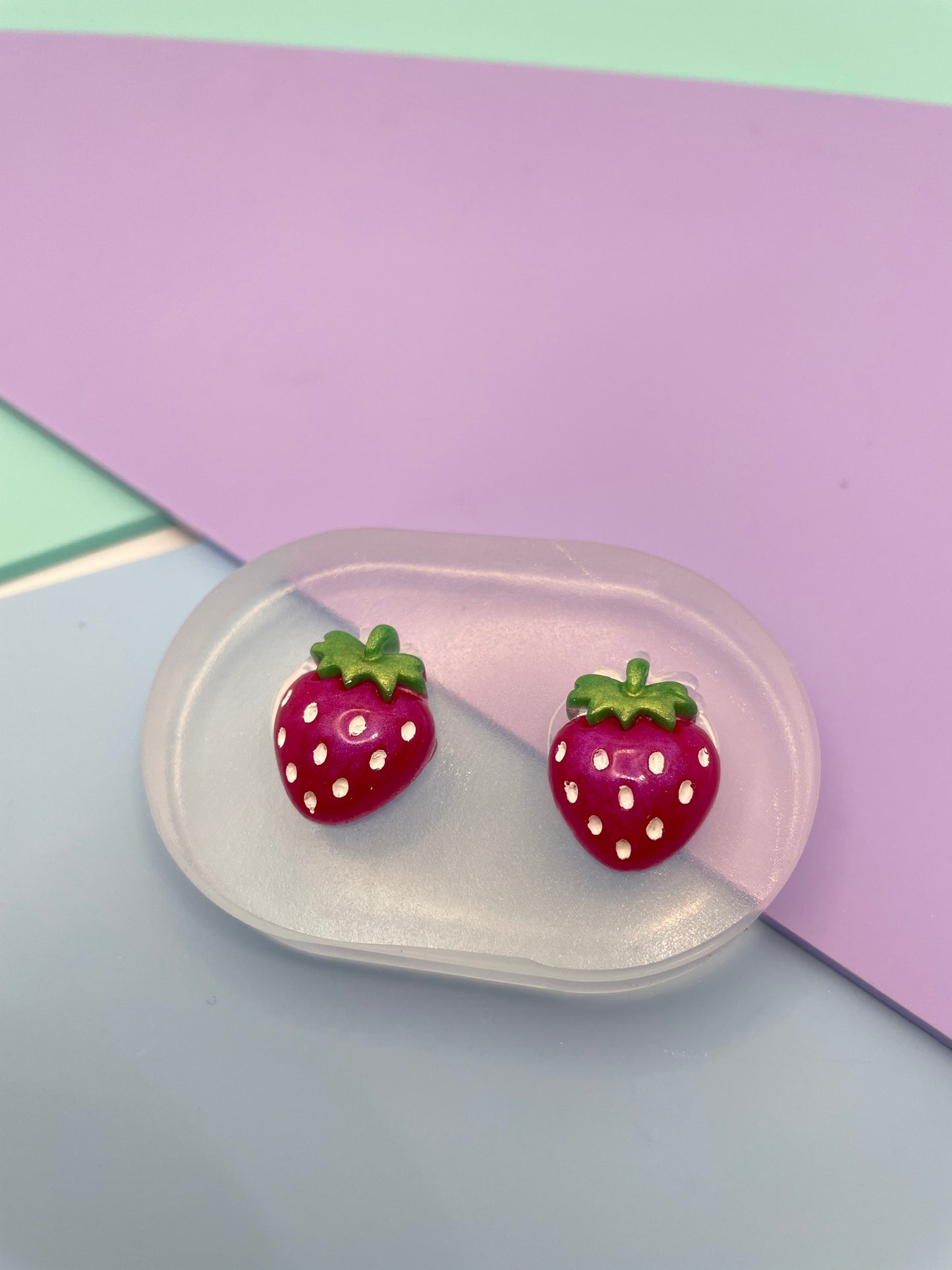 1.9 cm 3D Strawberry Stud Earring Mold