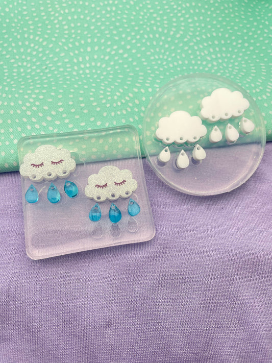 Small Rainy Cloud Dangle Earring Stud Mold