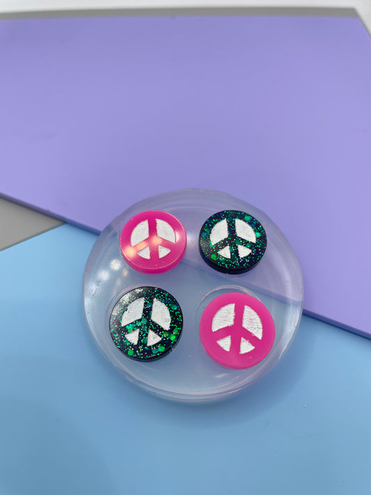1.5 cm Peace symbol Stud Earring Mold