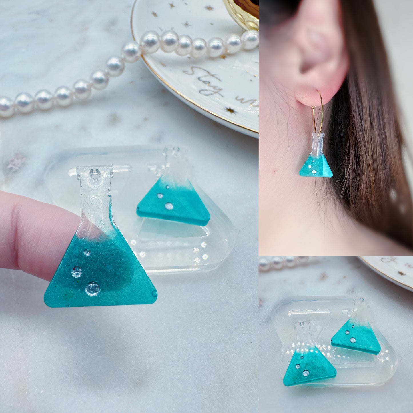Science Laboratory Experiment Flask Earring Mold