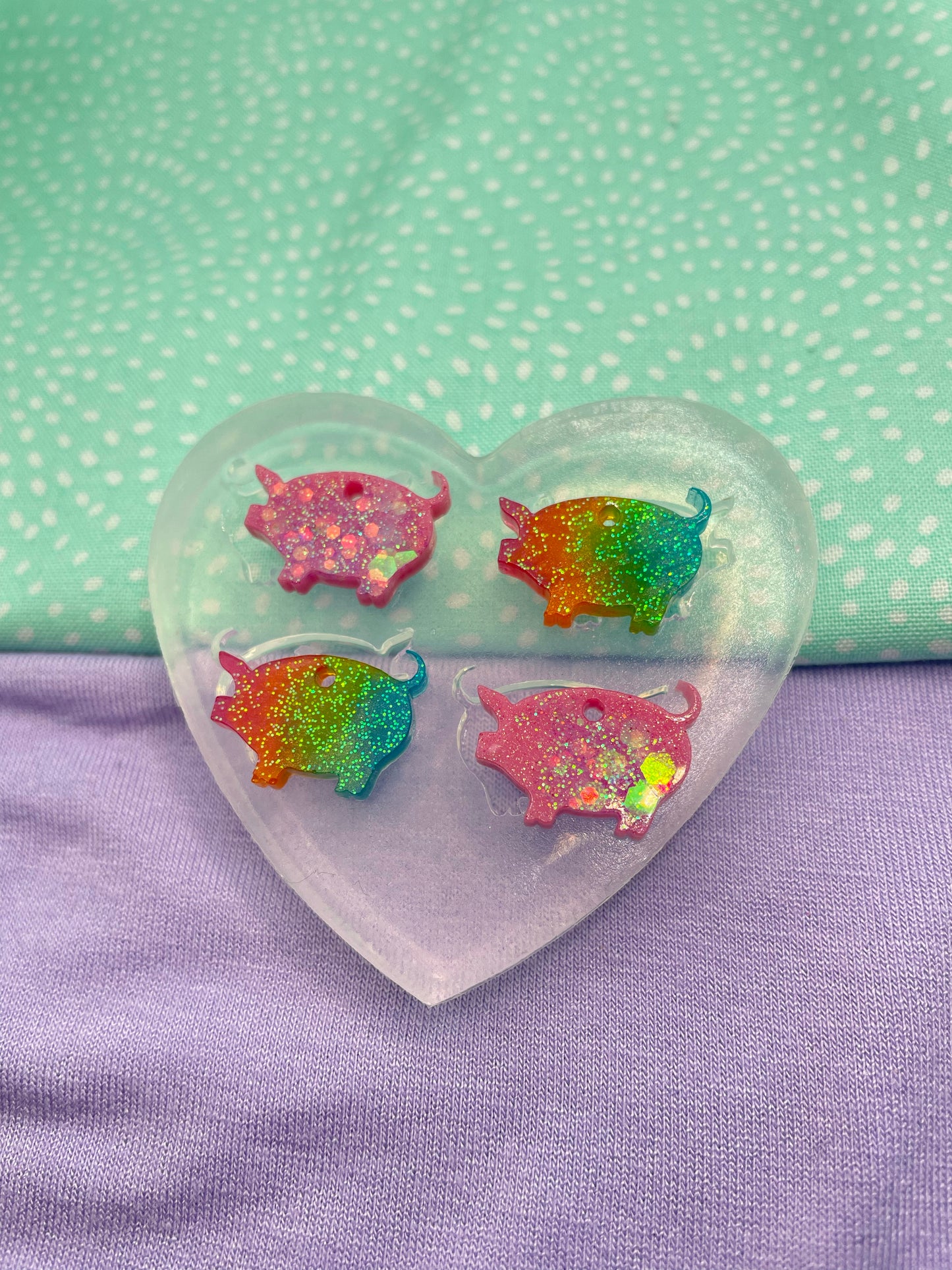 Small Pig Dangle Earring Mold