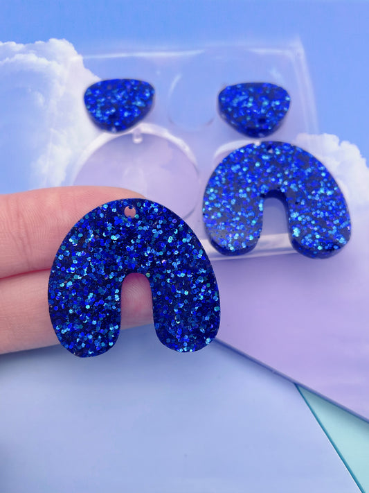 Organic Arch Shape Dangle Earring Mold with Predrilled Holes