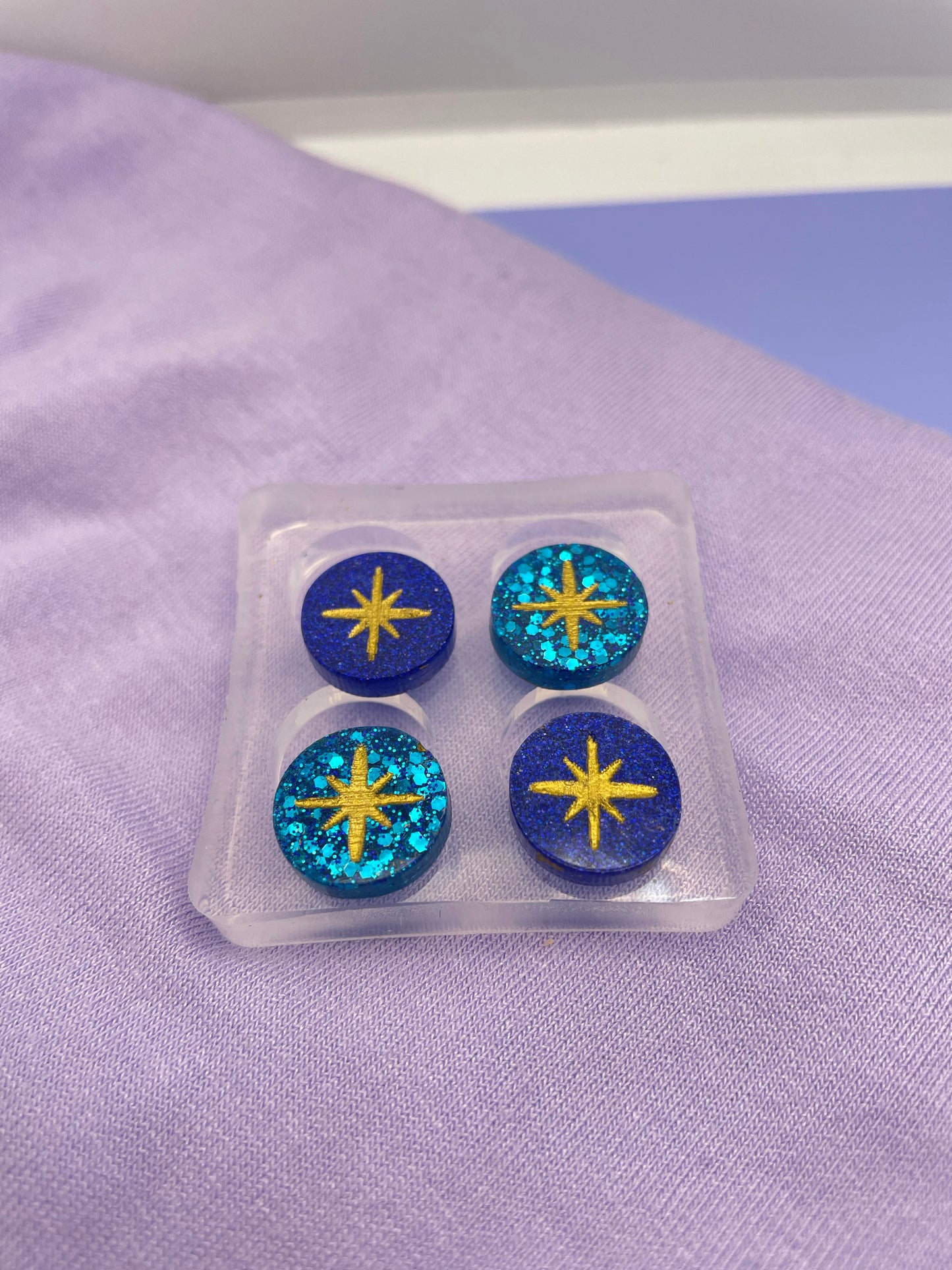 Celestial Star of Bethlehem Round stud Earring Mold