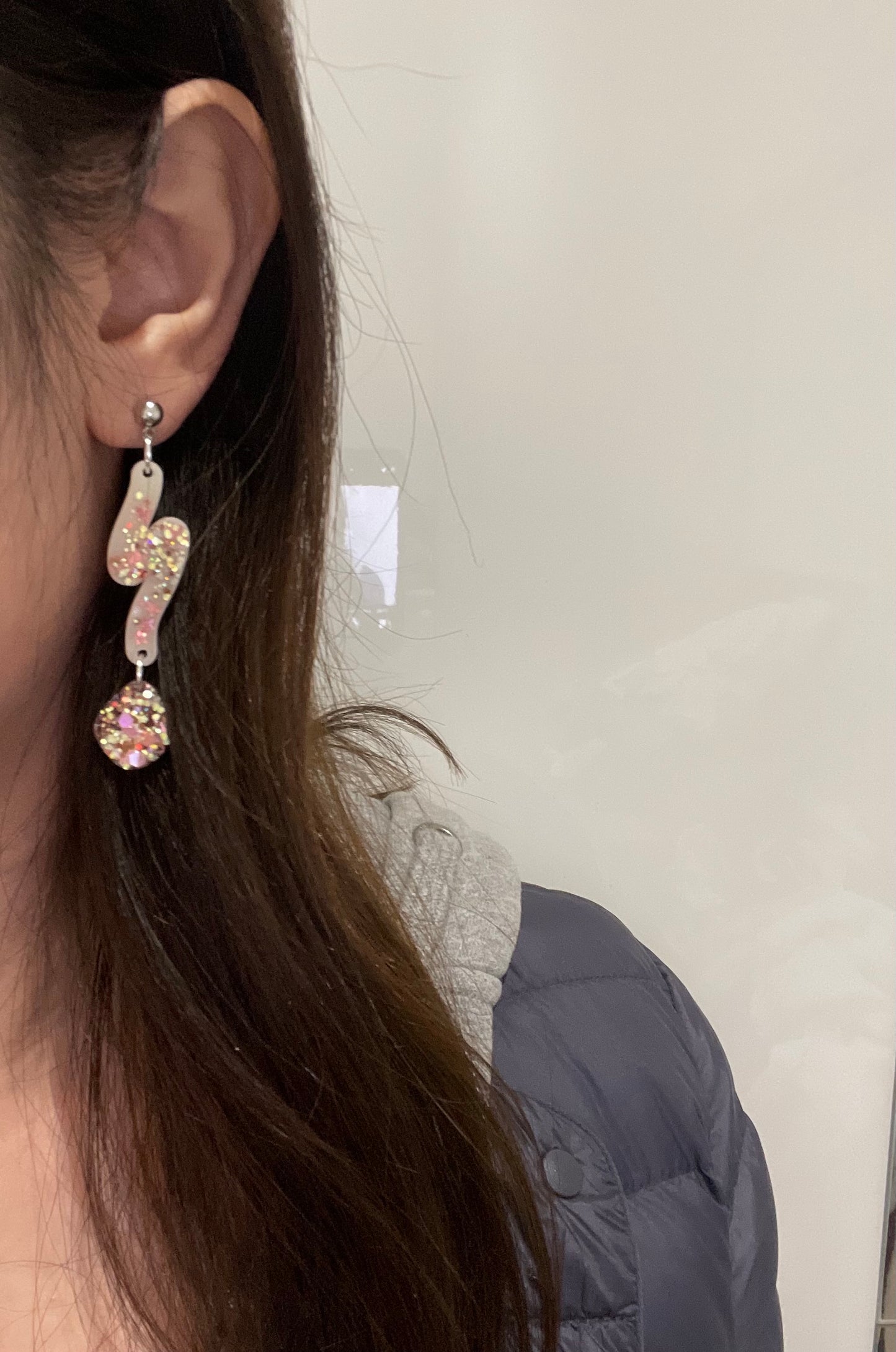 Beautiful Squiggle Wave Lightning Bolt Wriggle Shape Dangle Earring Mold