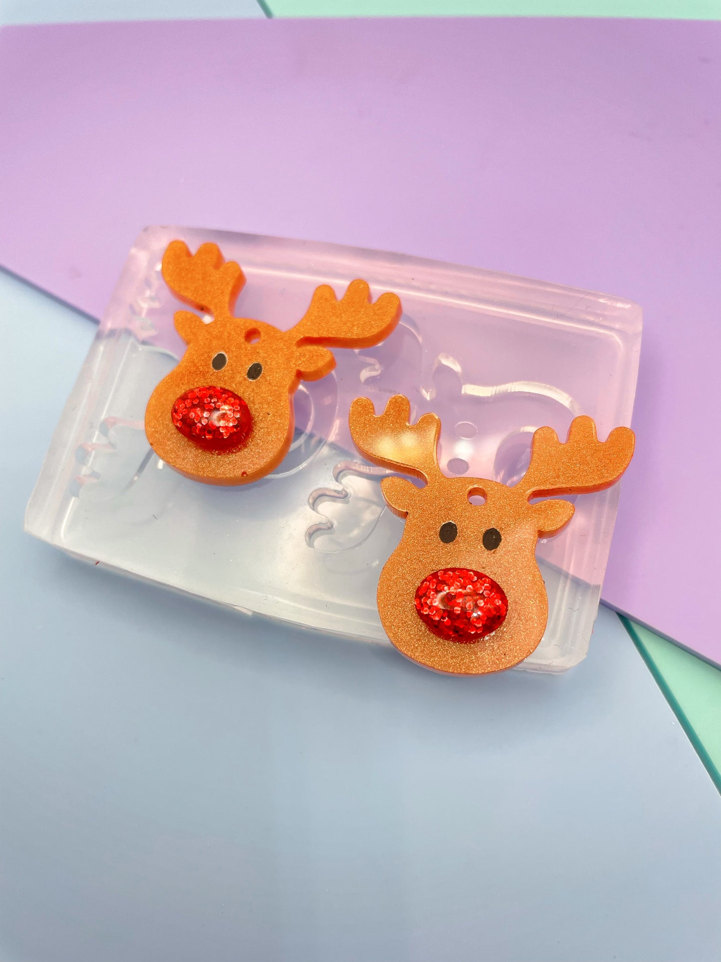 3.5 cm Christmas Reindeer Brooch Dangle Earring Mold