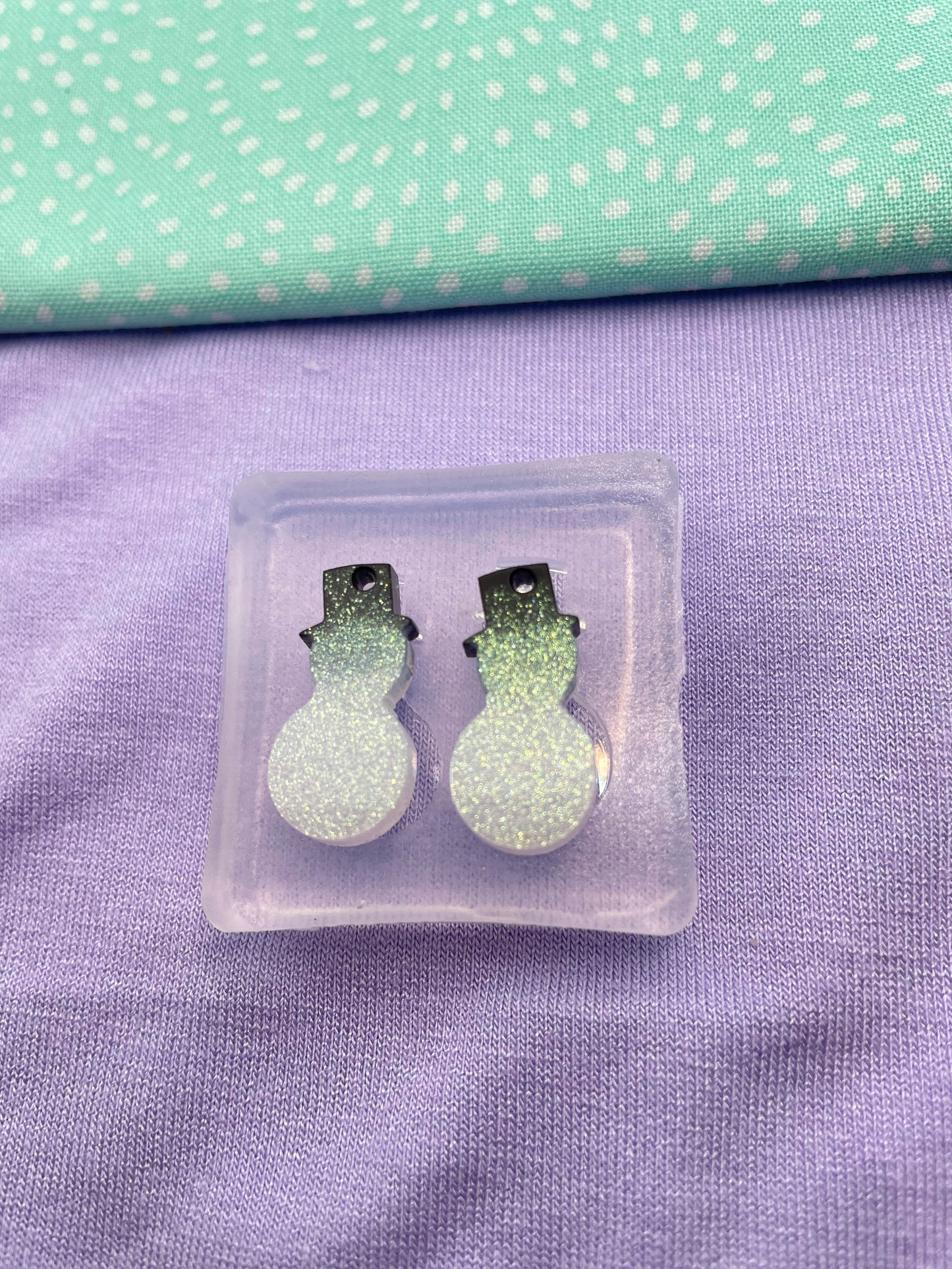 2cm Christmas snowman dangle earring Mold
