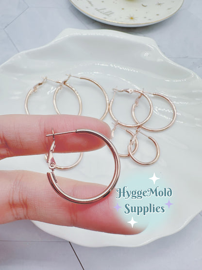 8 Pcs Stella Rose Gold 316L Surgical Steel Hoop Earring Findings