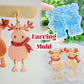 Layered Moose Christmas Dangle Earring Mold