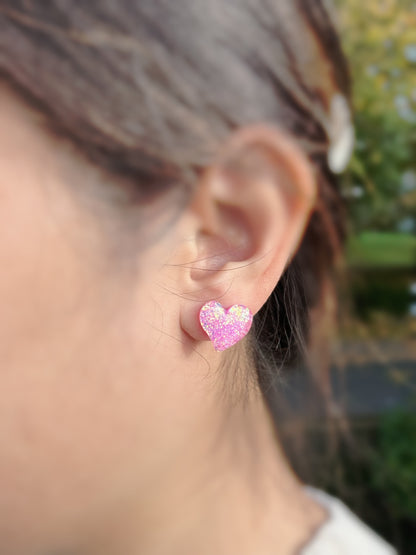 Mini Predomed Asymmetric Puffy Heart Stud Earring Mold