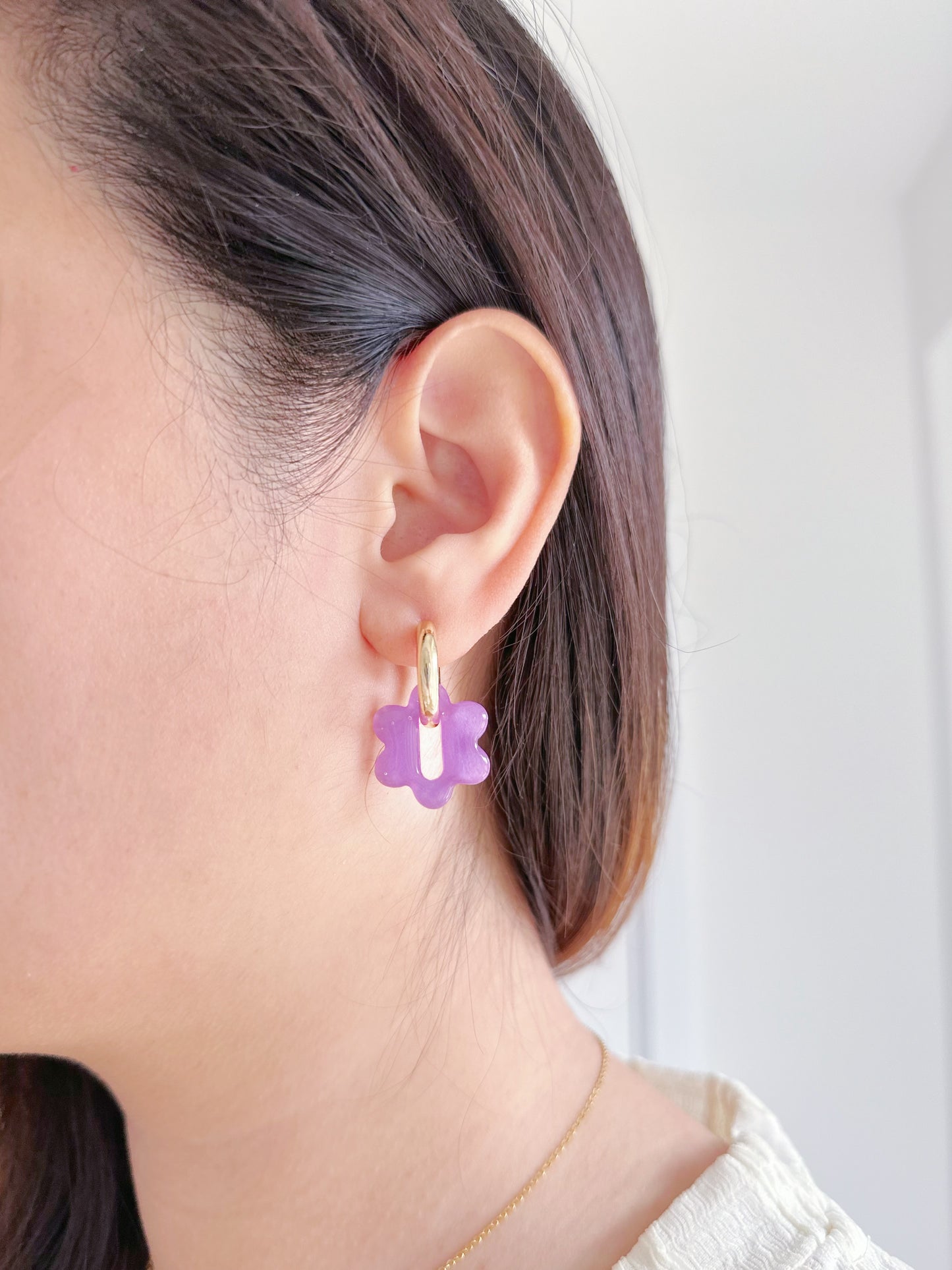 Predomed Retro Flower Oblong Holes Hoop Spinner Earring Mold