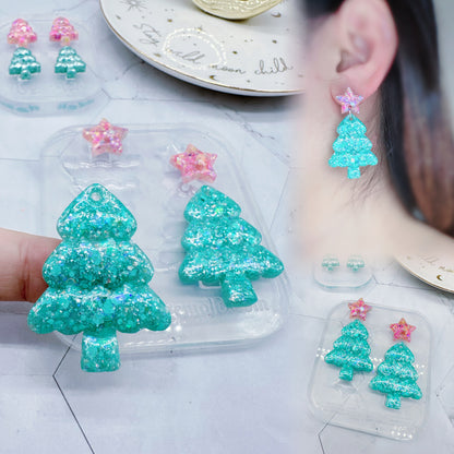 Cute Plump Christmas Tree Dangle Earring Mold