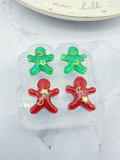 Mini Gingerbread Man Stud Earring Mold Christmas Winter