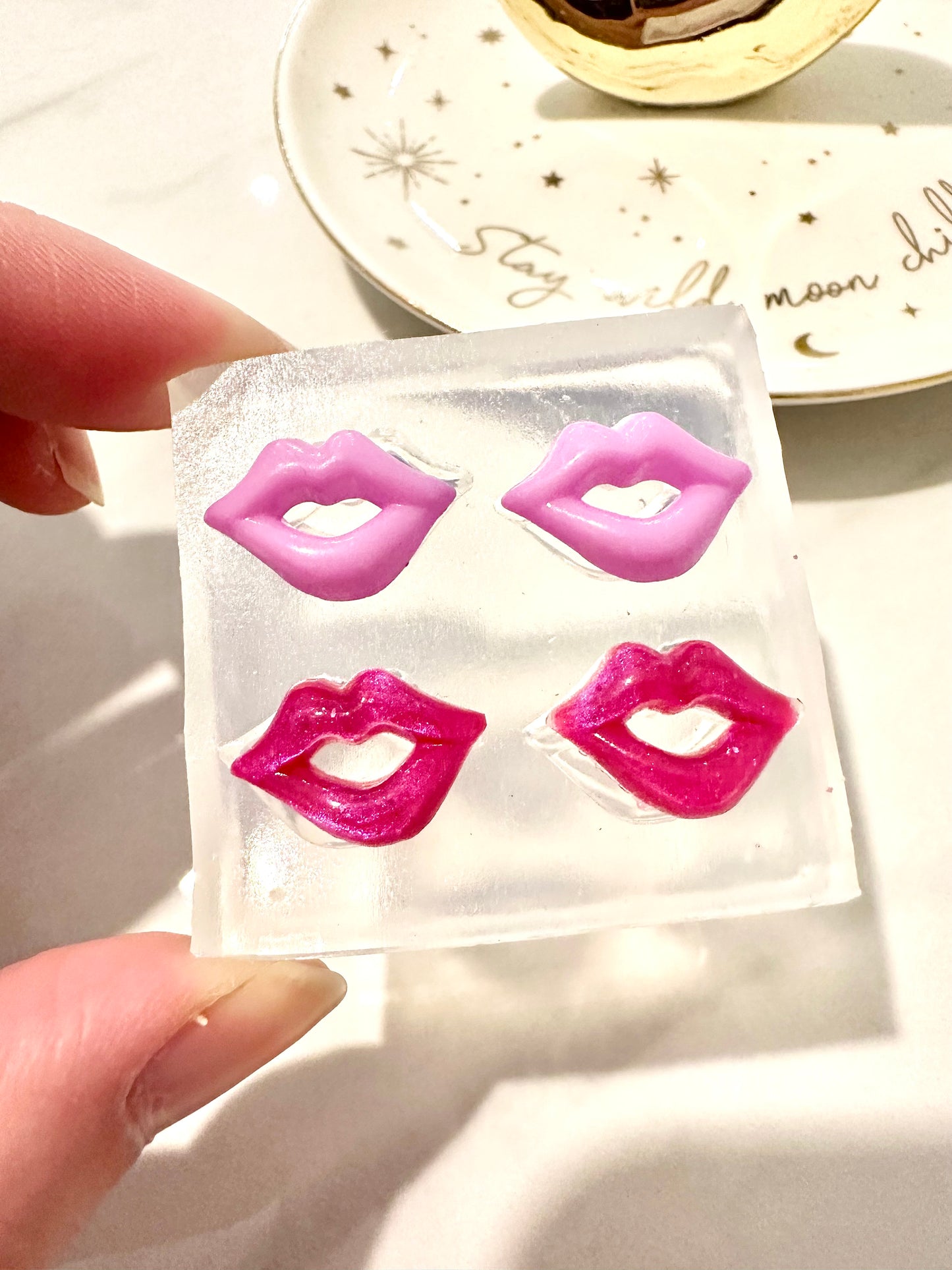 Mini 1.8cm 3D Kissy Lips Stud Earring Mold