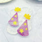 Party Hat Dangle Earring Mold Birthday Girl Silicone Mold for Resin Earrings