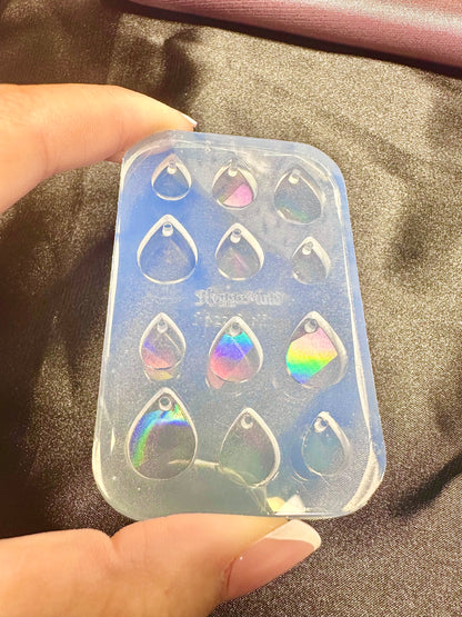 Mini Holographic Teardrop Bracelet Necklace Charm Mold