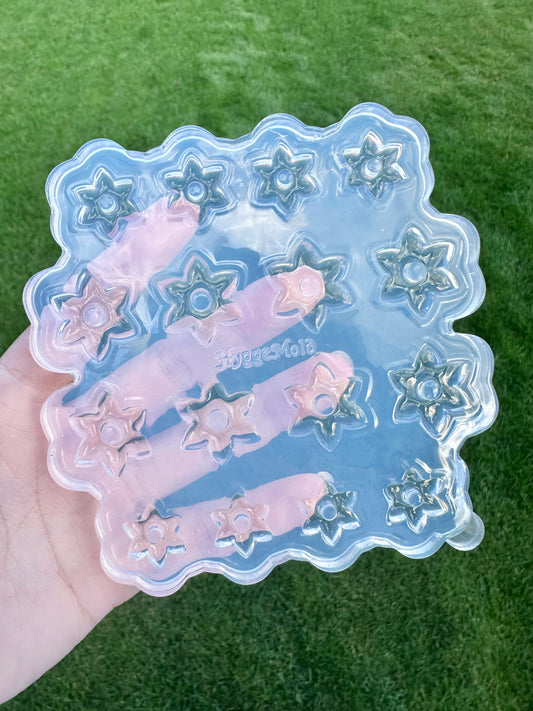 Mixed Sizes Sunflower Hoop Spinner Stud Earring Mold Palette