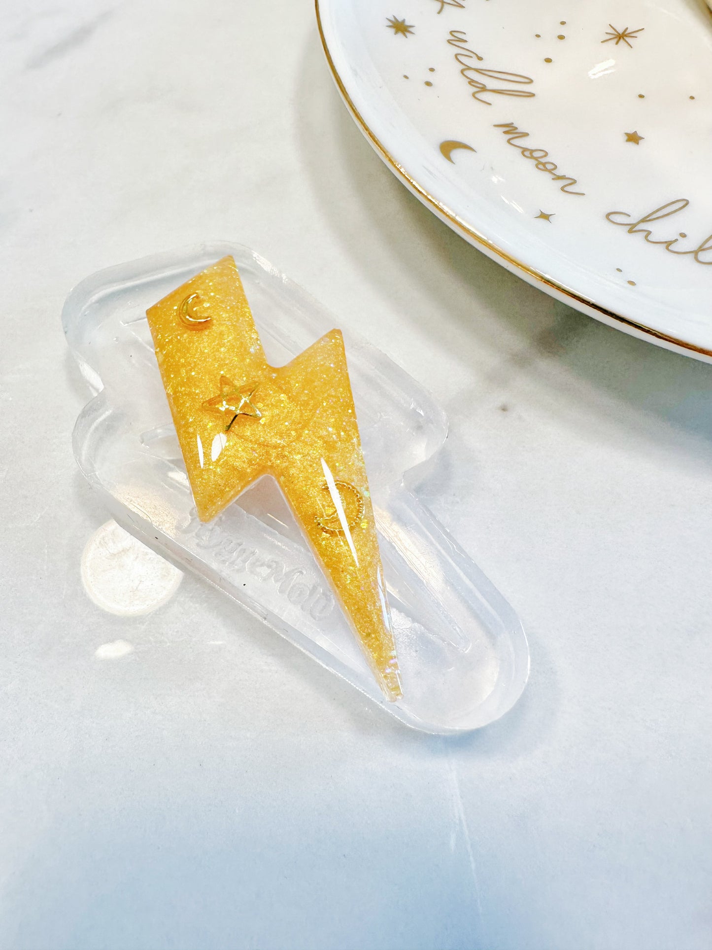 5cm Predomed Lightning Bolt Brooch Pin Hairclip Mold