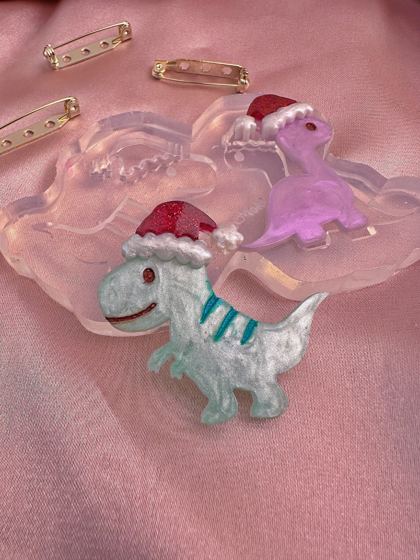 Christmas Dino Brooch Mold Set