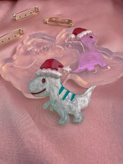 Christmas Dino Brooch Mold Set