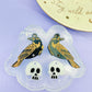 Engraved Raven and Skull Dangle Earring Mold